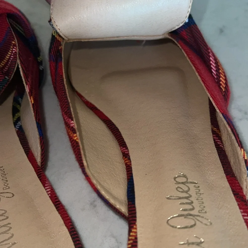 Mint Julep Under The Tree Red Plaid Mules - Picture 6 of 9